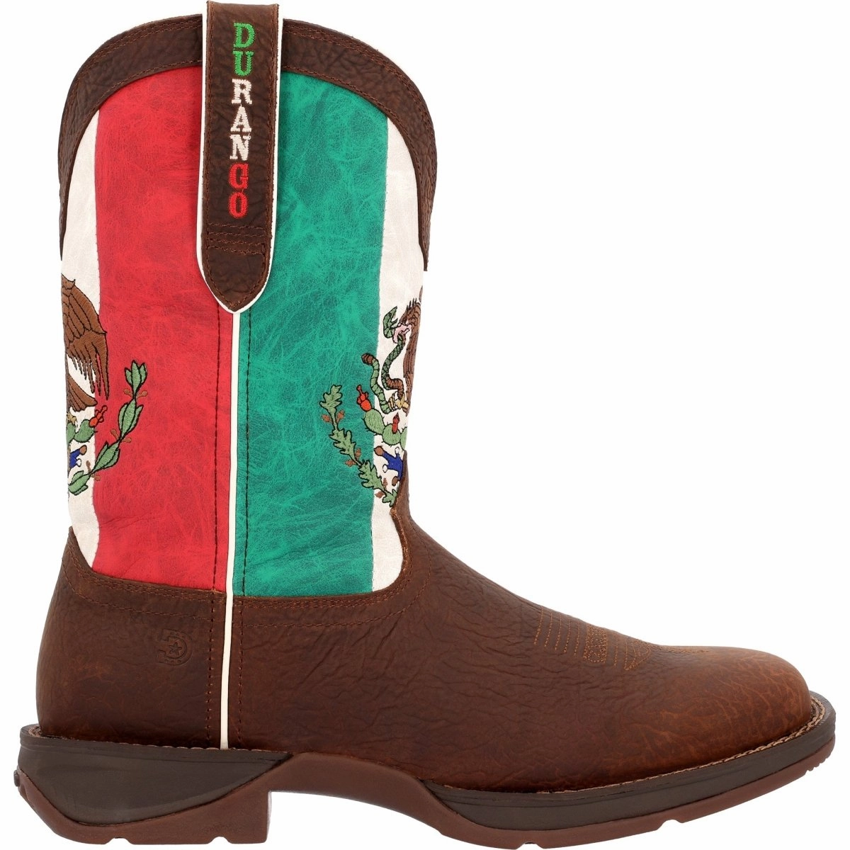 Durango Rebel Men's Mexico Flag Western Pull-on Work Boots Ddb0430 In Brown Insulated Trail Exploration