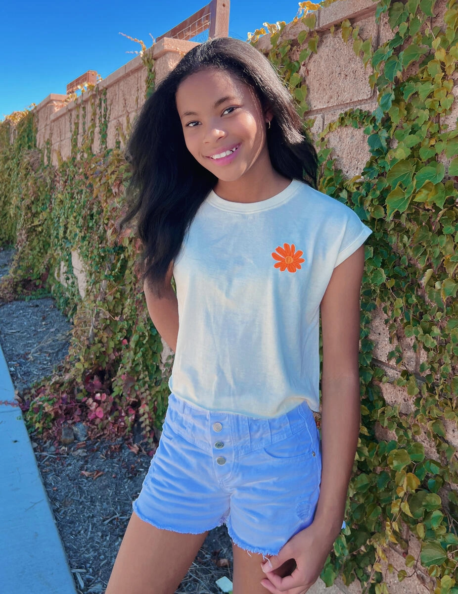 Retro Floral Tween Graphic Tee AntiOdor Fabric AI Style