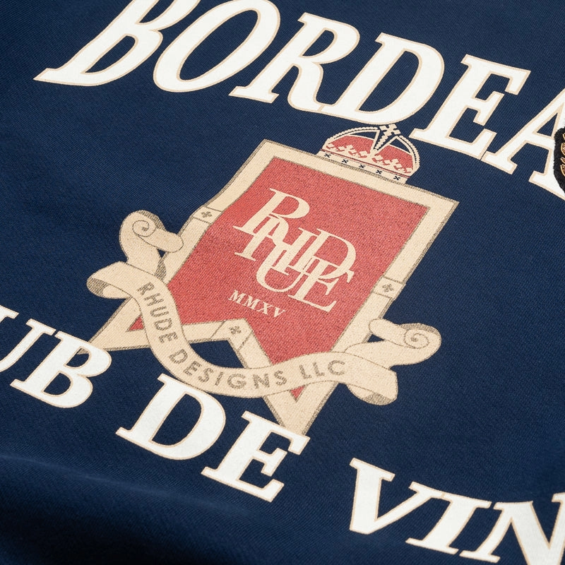 Rhude Bordeaux Crewneck - Navy Glass Fit Holiday Ease