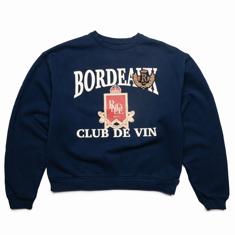Wind Ease Ventilation Panels Rhude Bordeaux Crewneck - Navy
