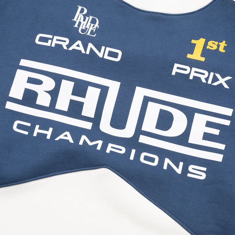 Hike Fit Rhude Champions Crewneck - Navy/Vintage White