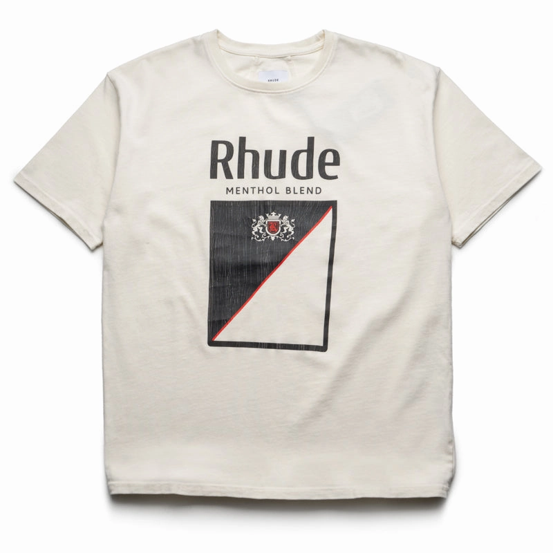 SnagResistant Weave Rhude Collins Fumar Tee - Vintage White/Black