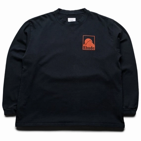 Rhude Moonlight Badge L/S Tee - Vintage Black Formal Shirt