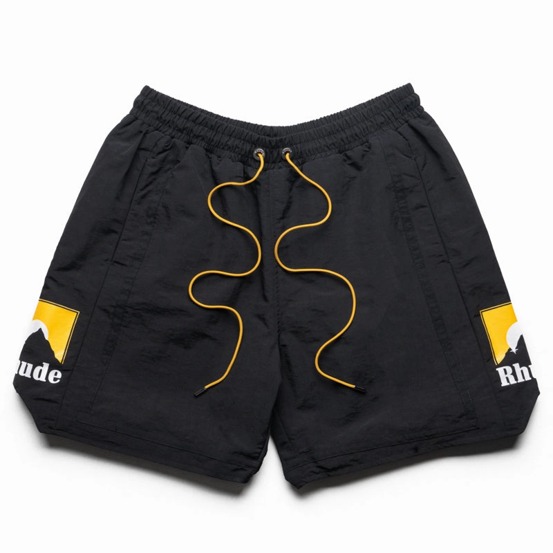 Rhude Moonlight Logo Short - Black/Yellow Stone Glow