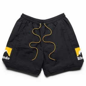Rhude Moonlight Logo Short - Black/Yellow Versatile Fashion