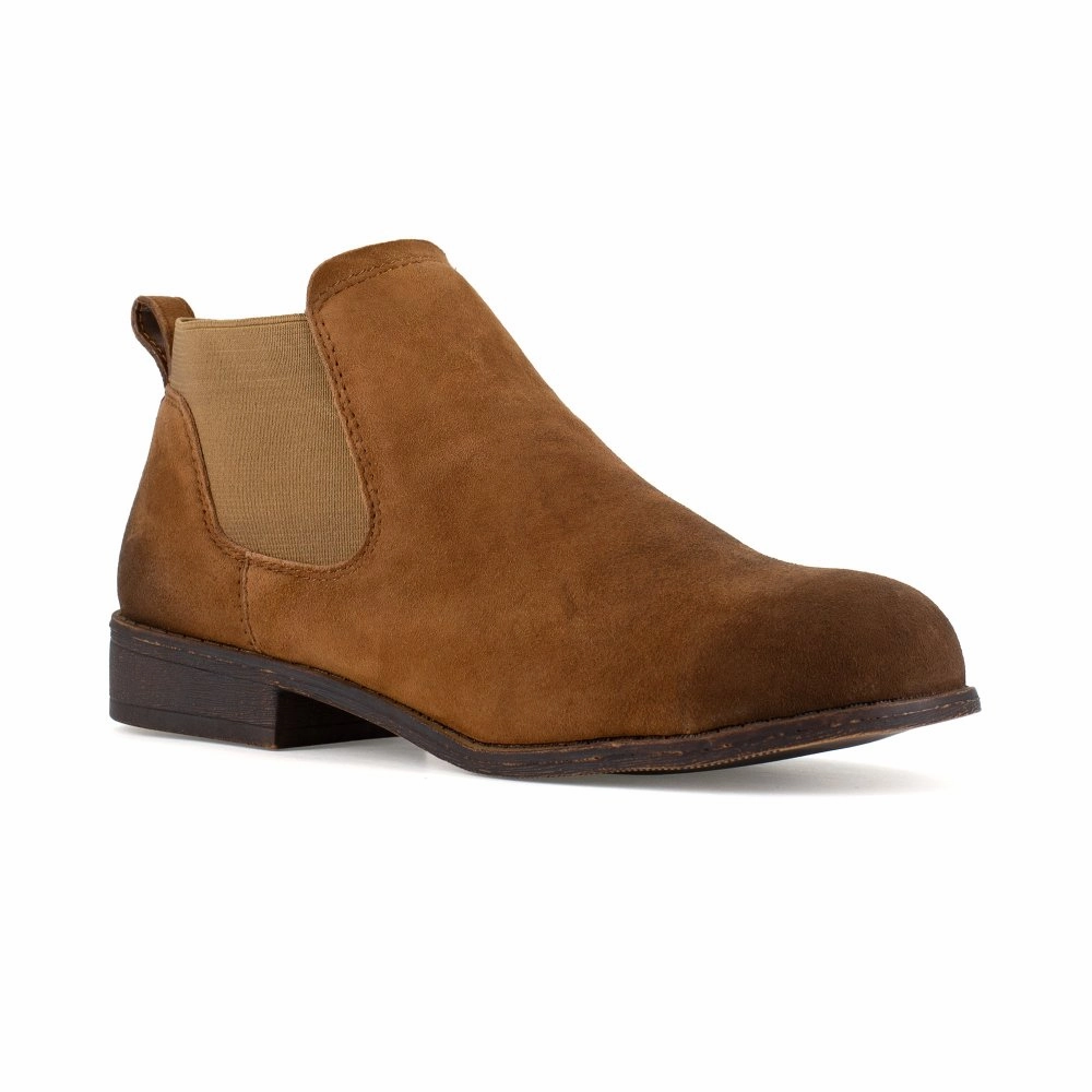 Soft Leather Construction Ready Gear Rockport Twin Gore Slip-on Boot Women's Steel Toe Works Bootie Rk800 In Brown