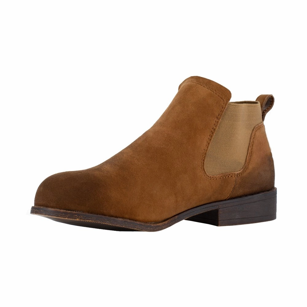 Rockport Twin Gore Slip-on Boot Women's Steel Toe Works Bootie Rk800 In Brown Rugged Fit
