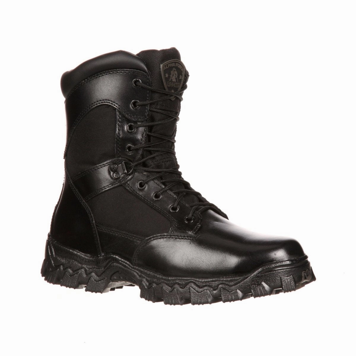 Rough Ready Padded Collar Lining Rocky AlphaForce Zipper Composite Toe Public Service Boot Fq0006173 In Black