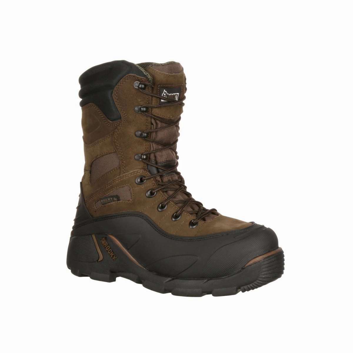 Smooth Entry Perfect For Hiking Rocky Blizzard Stalker Steel Toe Waterproof 1200G Insulated Work Boot Fq0007465 In Brown