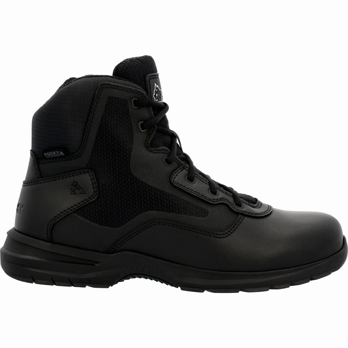 Rocky Cadet 6" Men's Side Zip Public Service Boots Rkd0104 In Black Textile Work Wear