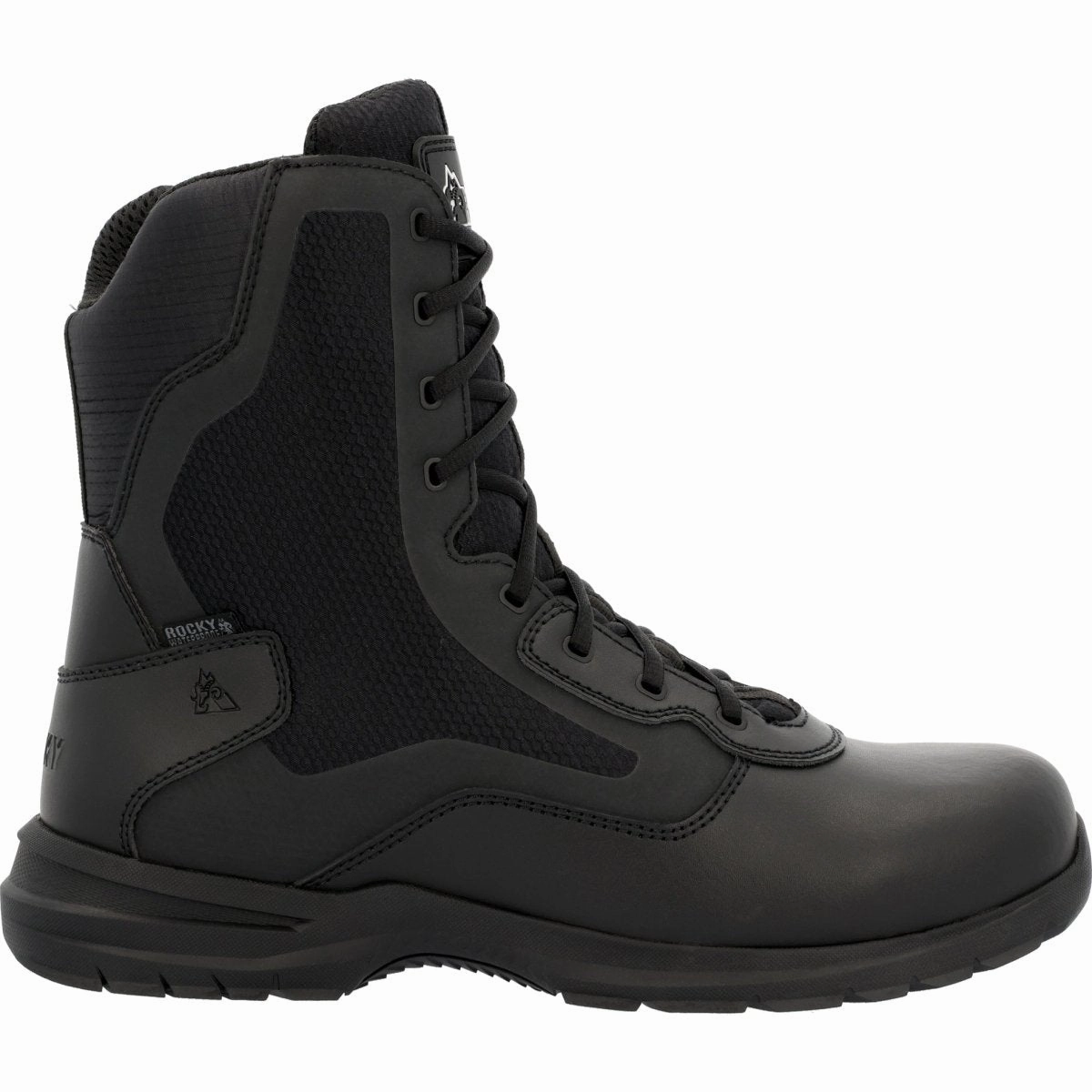 Padded Interior Rural Traveler Rocky Cadet 8" Men's Side Zip Public Service Boots Rkd0102 In Black