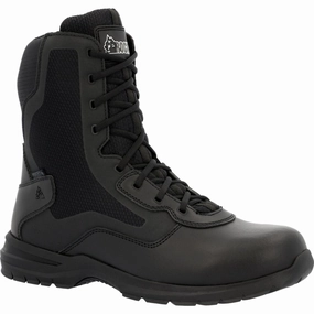 Rocky Cadet 8" Men's Side Zip Public Service Boots Rkd0102 In Black Weekend Adventure High-Top Style