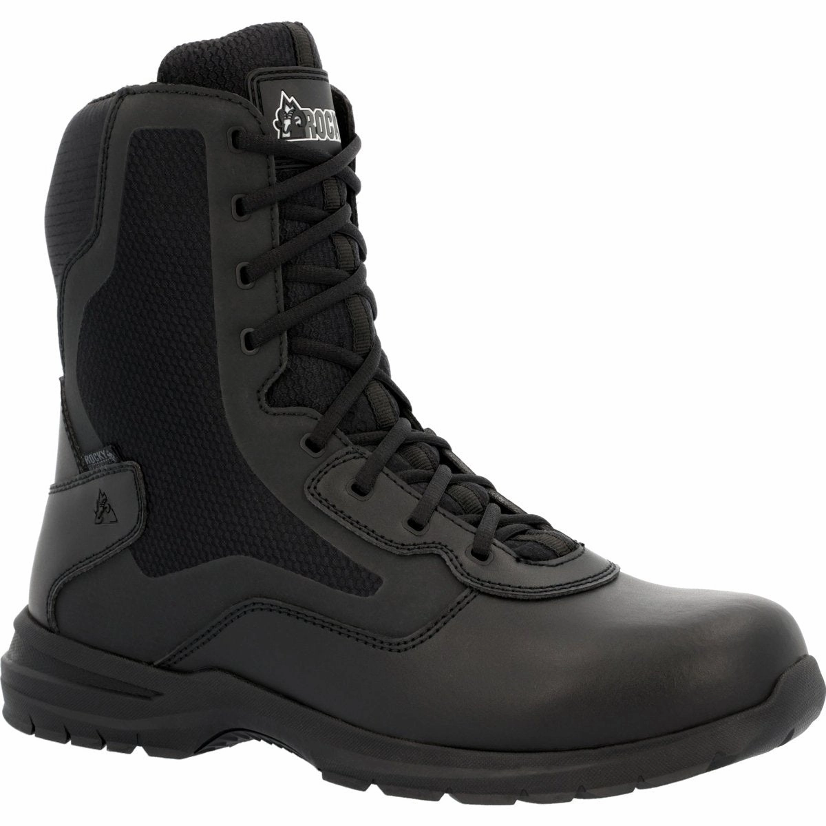 Rocky Cadet 8" Men's Side Zip Public Service Boots Rkd0102 In Black Weekend Adventure High-Top Style