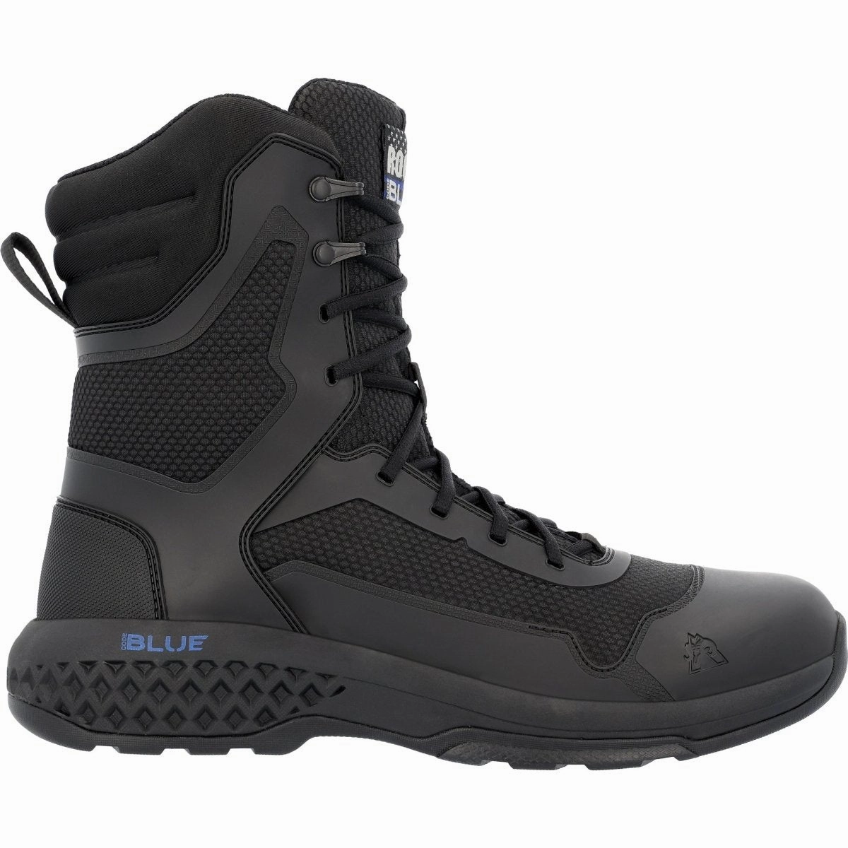 Rocky Code Blue Men's 8?? Public Service Boots Rkd0124 In Black Double Stitched Seams
