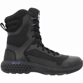 Rocky Code Blue Men's 8?? Public Service Boots Rkd0124 In Black Double Stitched Seams