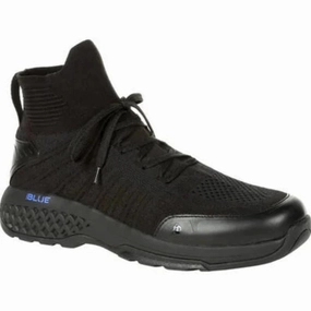 Textured Grip Pattern High-performance Rocky Code Blue Men's Knit Soft Toe Boots Rkd0083 In Black