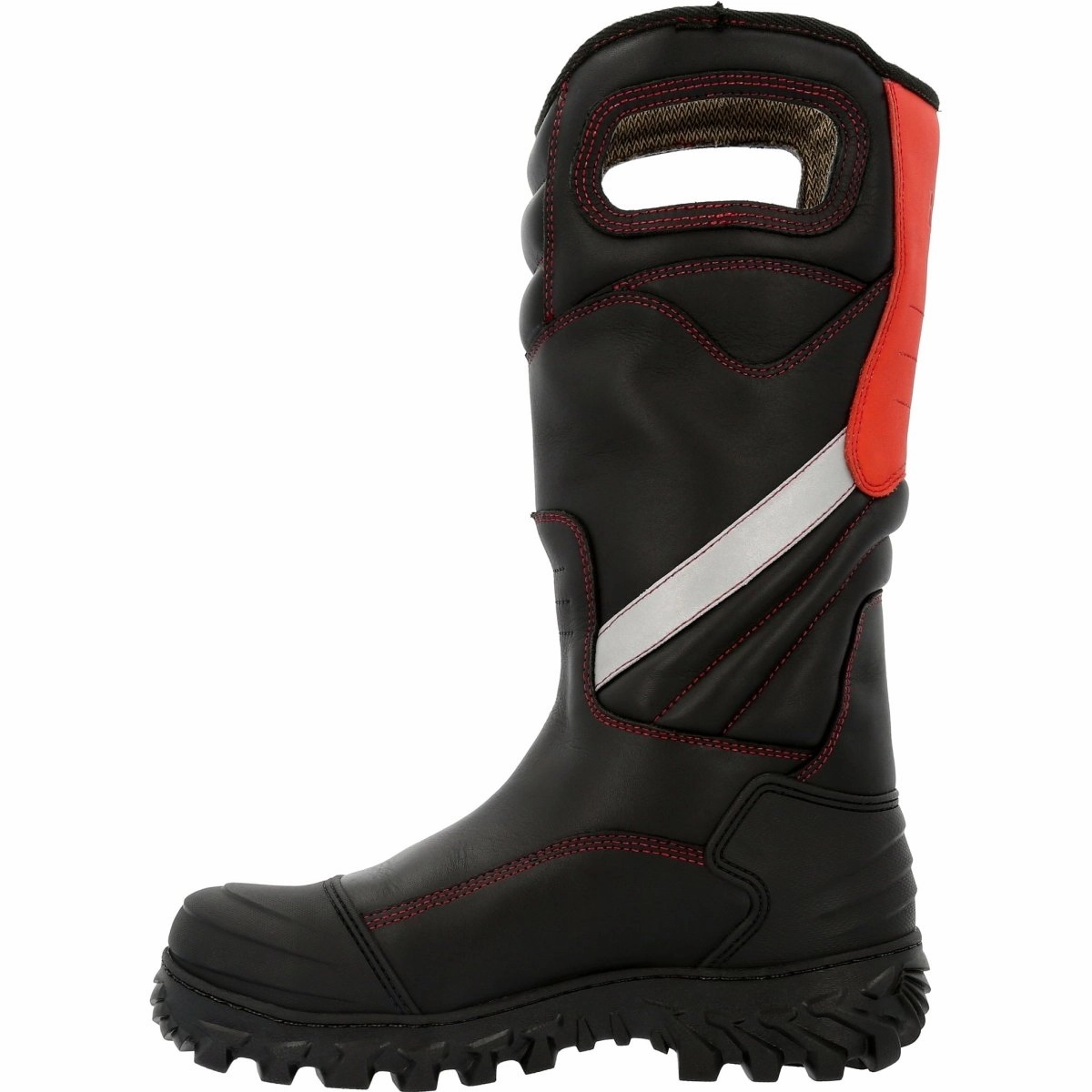 Rocky Code Red Structure NFPA Rated Men's Composite Toe Fire Boots Rkd0087 In Black Side zipper Handcrafted Stitching