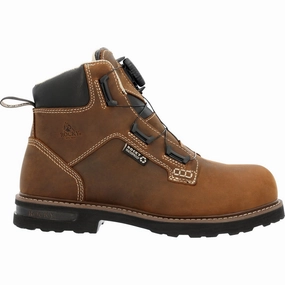 Durable toe cap Comfortable Performance Rocky Grindstone XTR BOA Men's Work Boot Rkk0494 in Crazy Horse