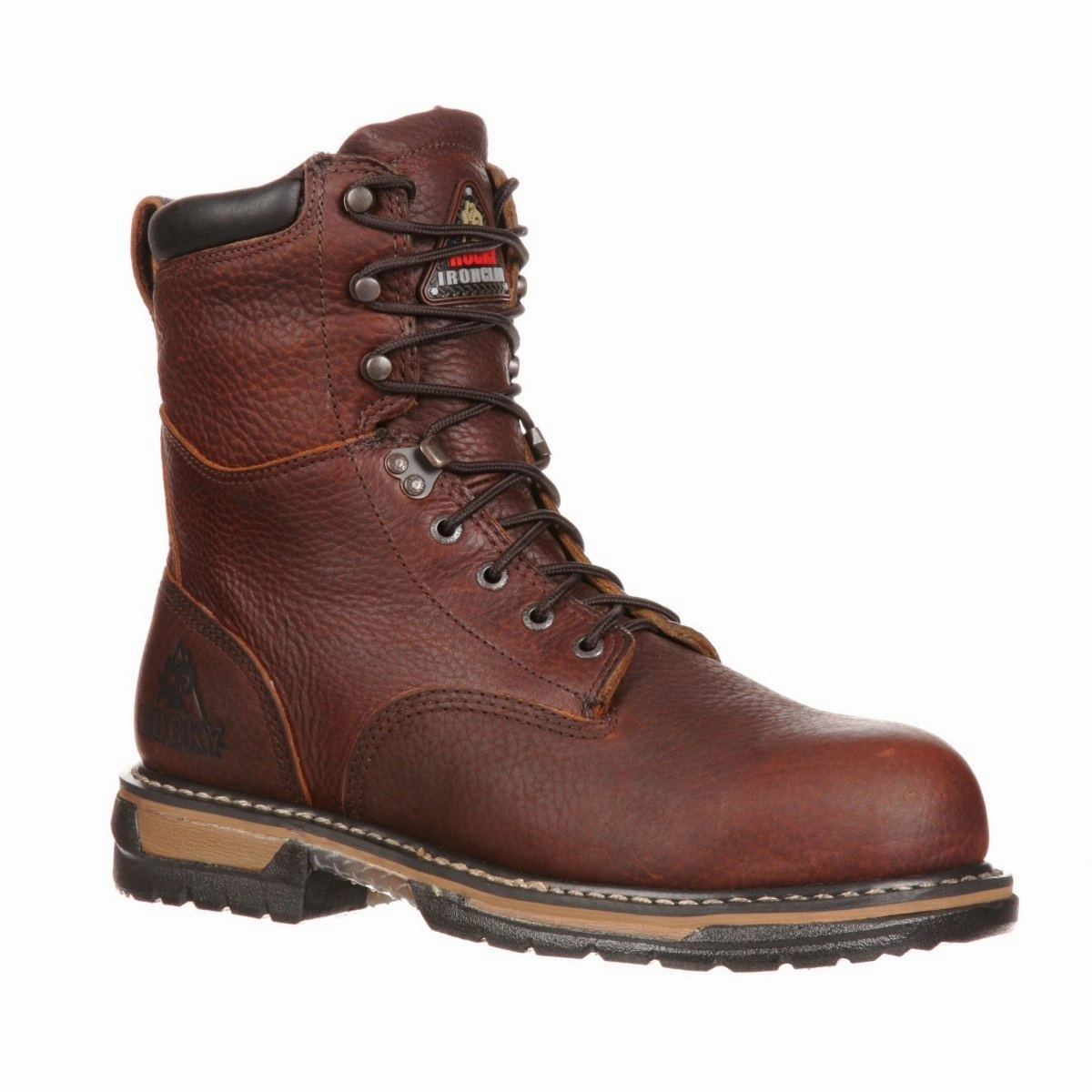 Construction Worker microfiber Rocky Ironclad Men's Steel Toe Waterproof Work Boot Fq0006693 In Brown