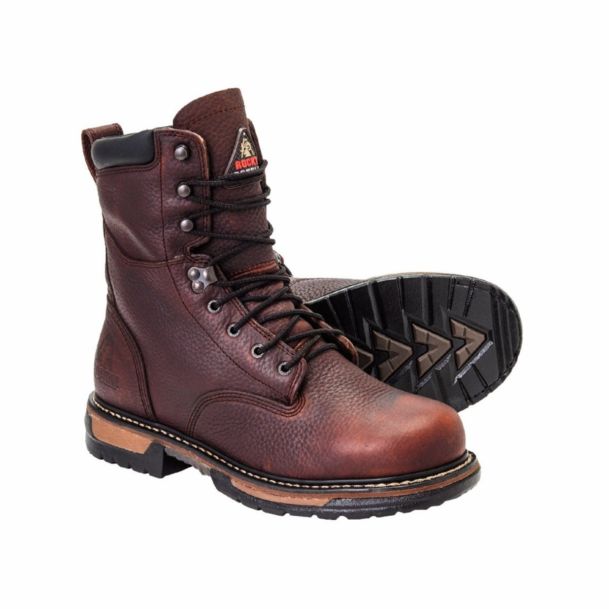 Athletic Edge Rocky Ironclad Men's Steel Toe Waterproof Work Boot Fq0006693 In Brown