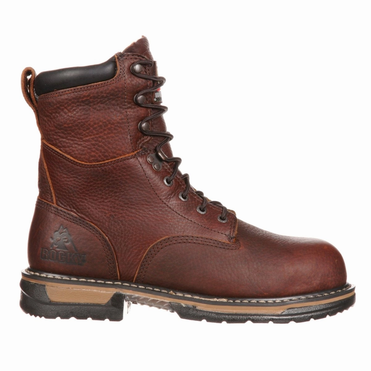 Rubber Tread Pattern Rocky Ironclad Men's Waterproof Work Soft Toe Boots Fq0005693 In Brown