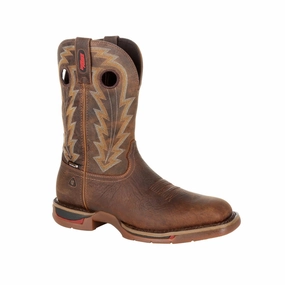 Worksite Tough Rocky Long Range Men's Composite Toe Waterproof Western Boots Rkw0303 In Brown