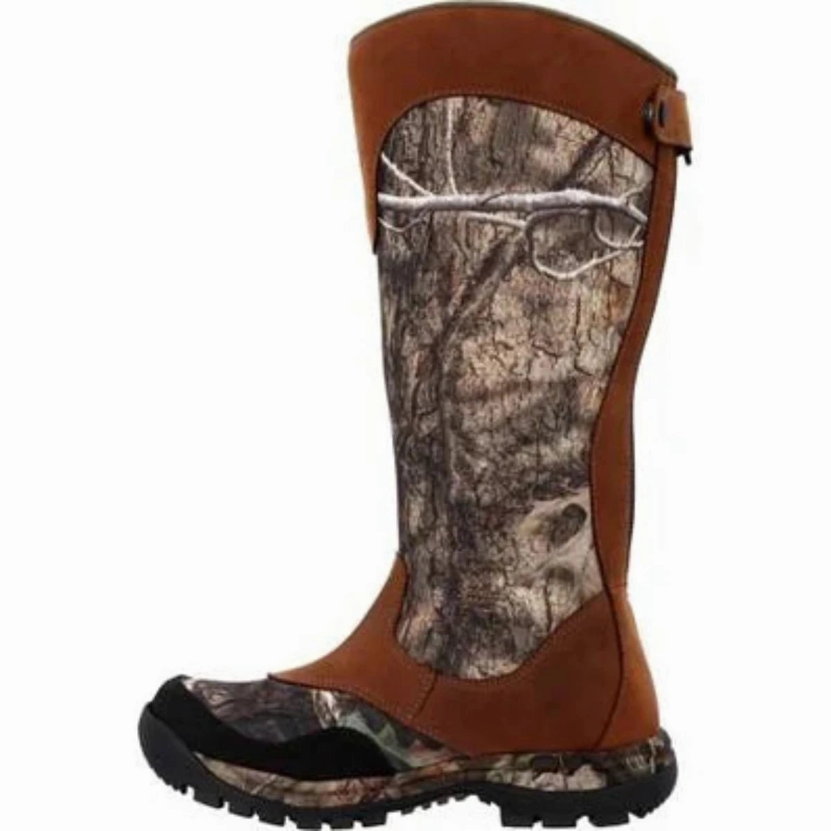 Rocky Lynx Men's Snake Waterproof Zipper Pull-On Soft Toe Boots Rks0617 In Mossy Oak Cushioned Step Windy Weather Outdoor Travel