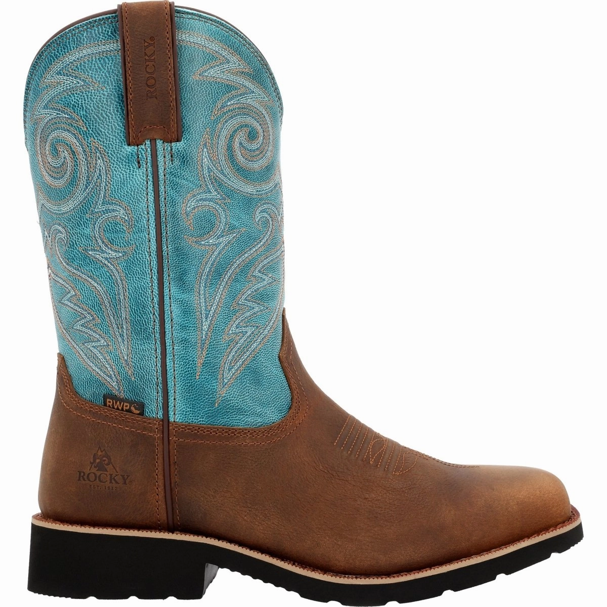 Reliable Fit Rocky Monocrepe Men's 12?? Waterproof Western Boots Rkw0441 In Blue