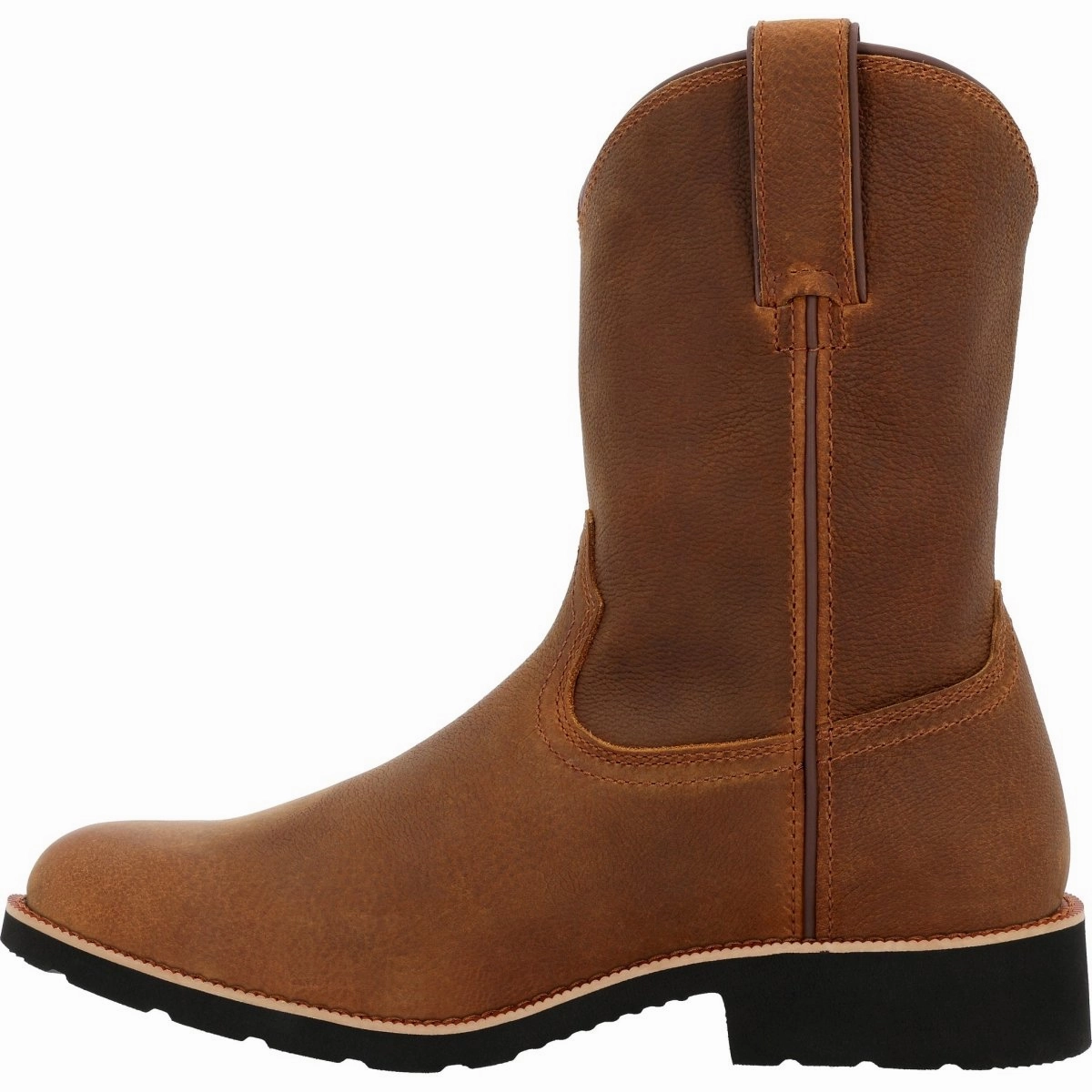 Wide toe box Rocky Monocrepe Unlined Men's Pull-On Western Boot Rkw0461 in Brown