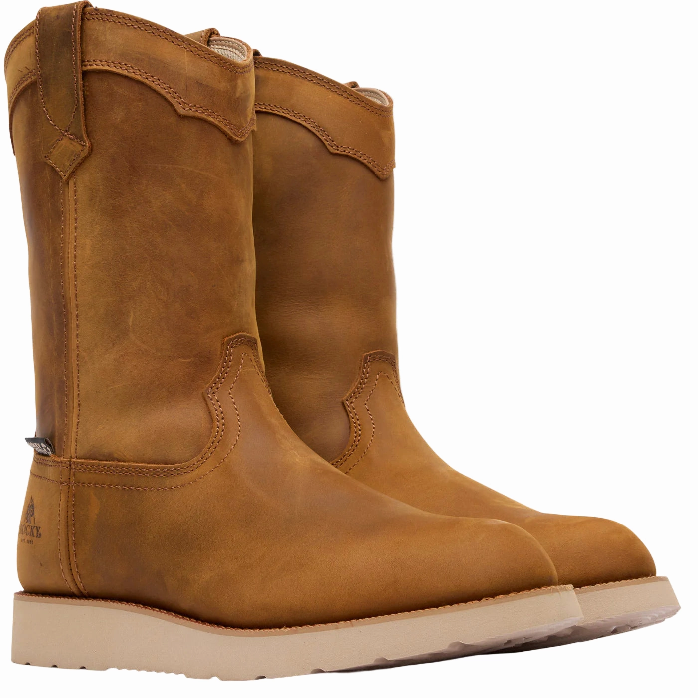 Rocky Monocrepe Wedge Men's Composite Toe Work Boots Rkk0474 In Brown Neutral Pair Grippy Outsole Mountain Climber