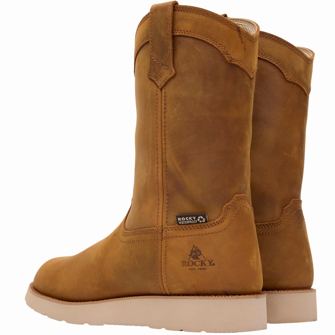 Moisture Wicking Sockliner Rocky Monocrepe Wedge Men's Composite Toe Work Boots Rkk0474 In Brown