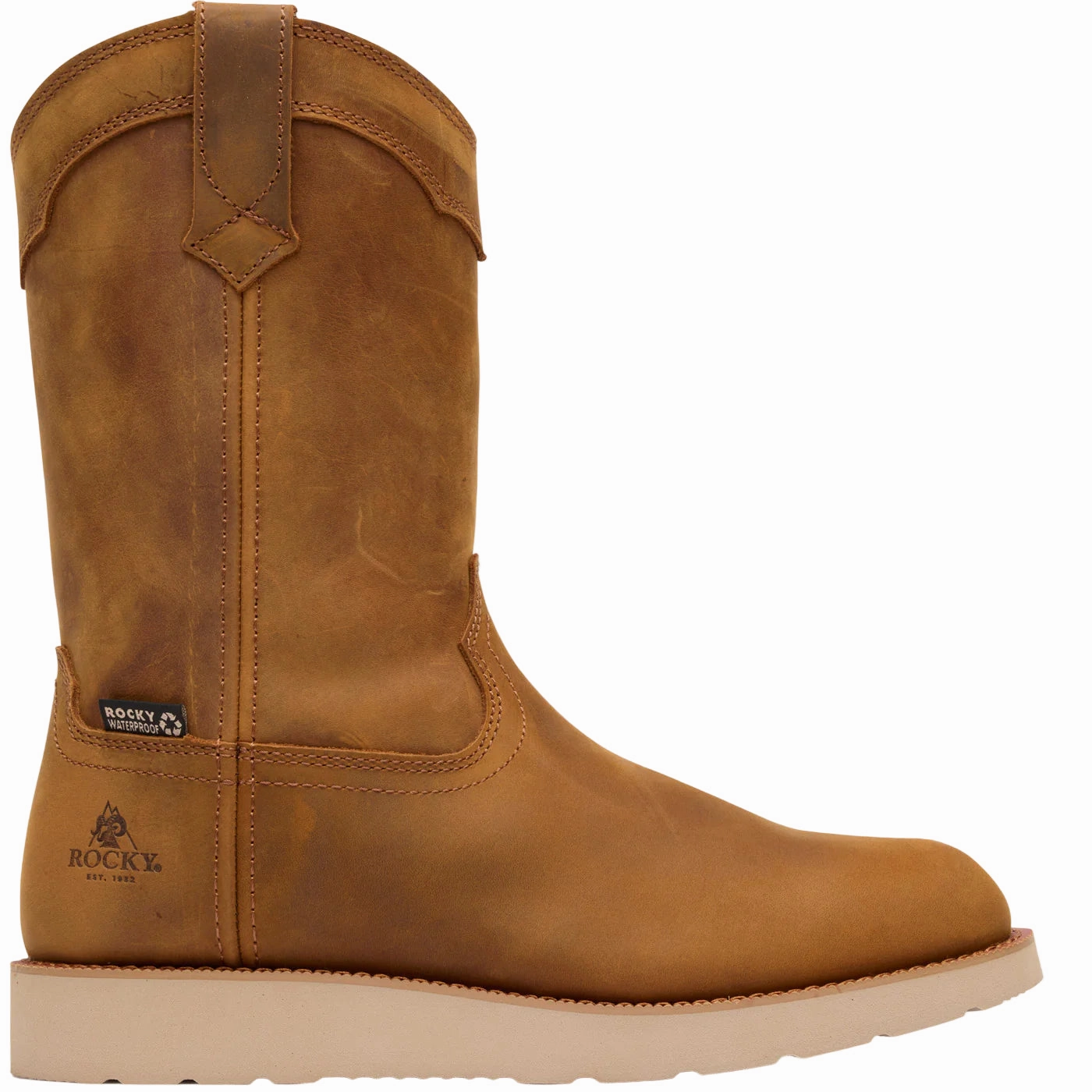 Durable Sole Rocky Monocrepe Wedge Men's Composite Toe Work Boots Rkk0474 In Brown