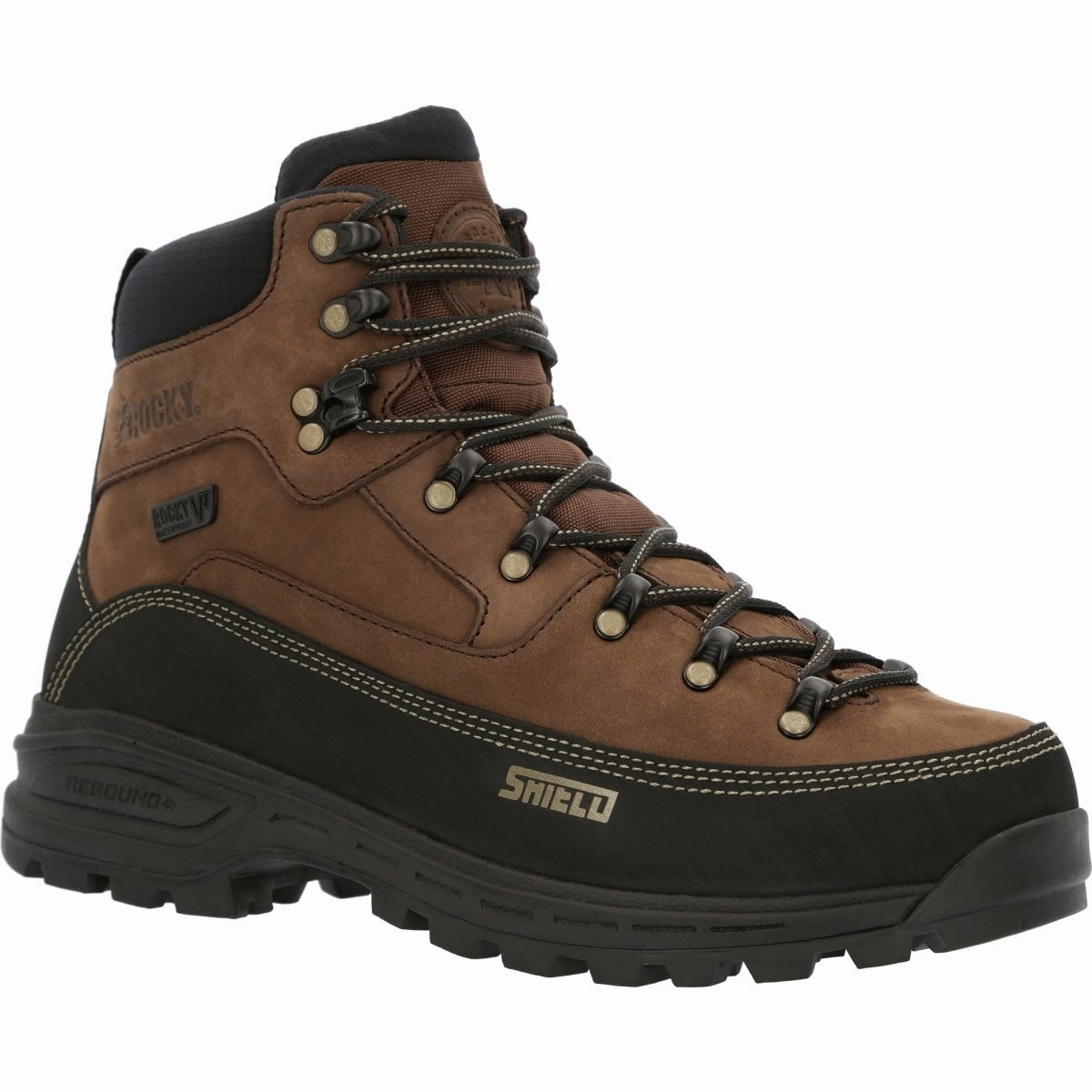 Rocky Mtn Stalker Pro Men's Waterproof Mountain Boots Rks0527 In Brown Mud Resistant Rainy Days Grippy Outsole Rural Traveler