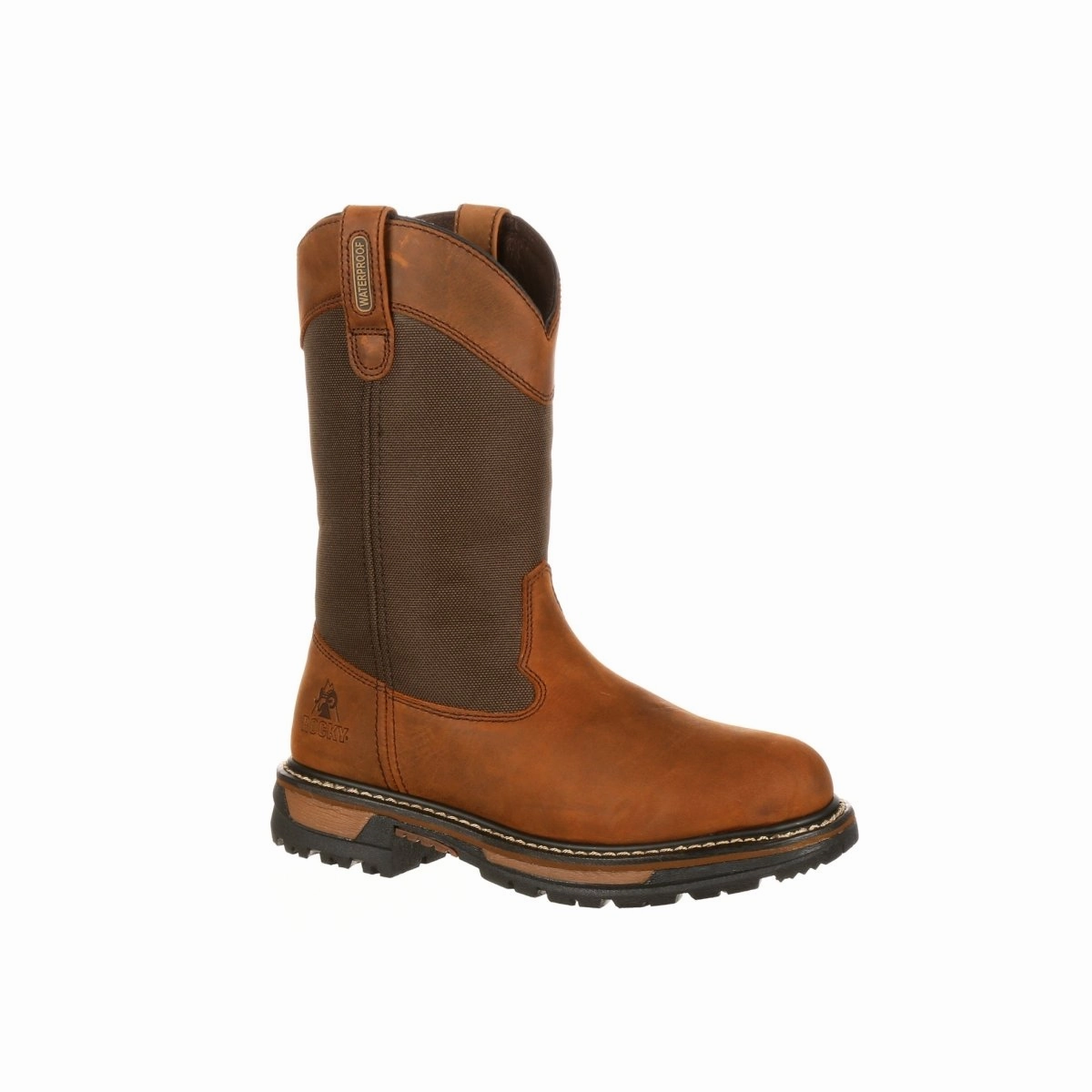Rocky Original Ride Men's 200G Insulated Waterproof Wellington Boots Fq0002867 In Brown Zip Up
