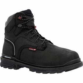 Rocky Rams Horn Men's Composite Toe Internal Met Guard Work Boots Rkk0393 In Black Cushioned Date Ready