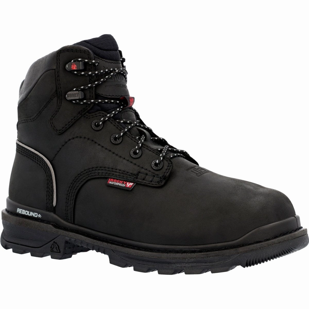 Rocky Rams Horn Men's Composite Toe Internal Met Guard Work Boots Rkk0393 In Black Cushioned Date Ready