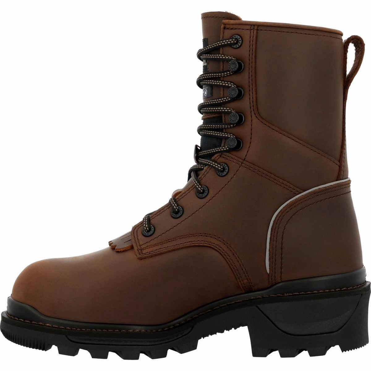 Hard Terrain Rocky Rams Horn Men's Logger 800G Insulated Work Boots Rkk0478 In Brown