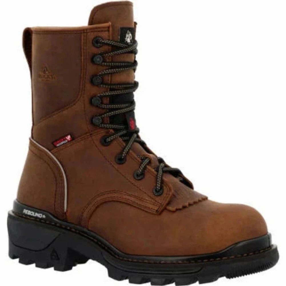 Rocky Rams Horn Men's Logger Composite Toe Work Boots Rkk0477 In Brown mesh material Seamless Comfort Adventure Seeker