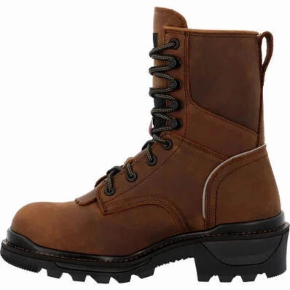 Rocky Rams Horn Men's Logger Composite Toe Work Boots Rkk0477 In Brown Walk Support