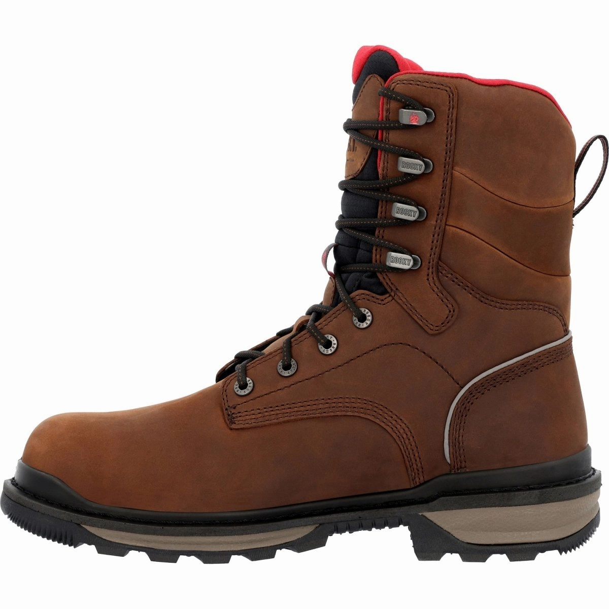 Rocky Rams Horn Men's Waterproof Composite Toe Work Boots Rkk0394 In Brown Rural Terrain Padded Interior Snow Trekker