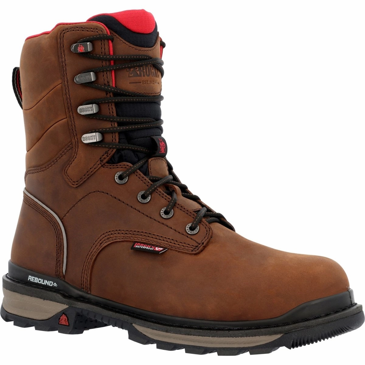 Rocky Rams Horn Men's Waterproof Composite Toe Work Boots Rkk0394 In Brown Long Walk Active Lifestyle