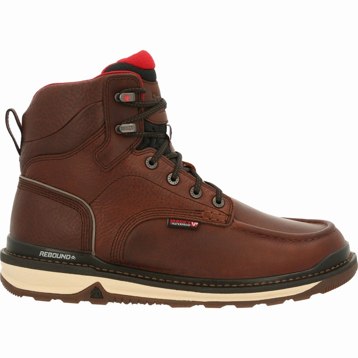 Rocky Rams Horn Waterproof Work Wedge Men's Boots Rkk0321 In Brown Long Travel All Weather Urban Commute