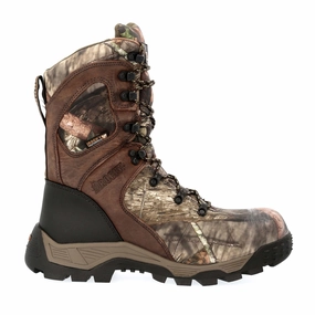 Rocky Sport Pro Men's Hunting Boots Rks0309 In Mossy Oak Break-Up Country Chunk Heel Breathable Cold Weather Commuter