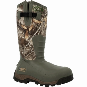 Rocky Sport Pro Men's Rubber 1200G Insulated Waterproof Outdoor Boots Rks0382 In Mossy Oak Puddle Safe