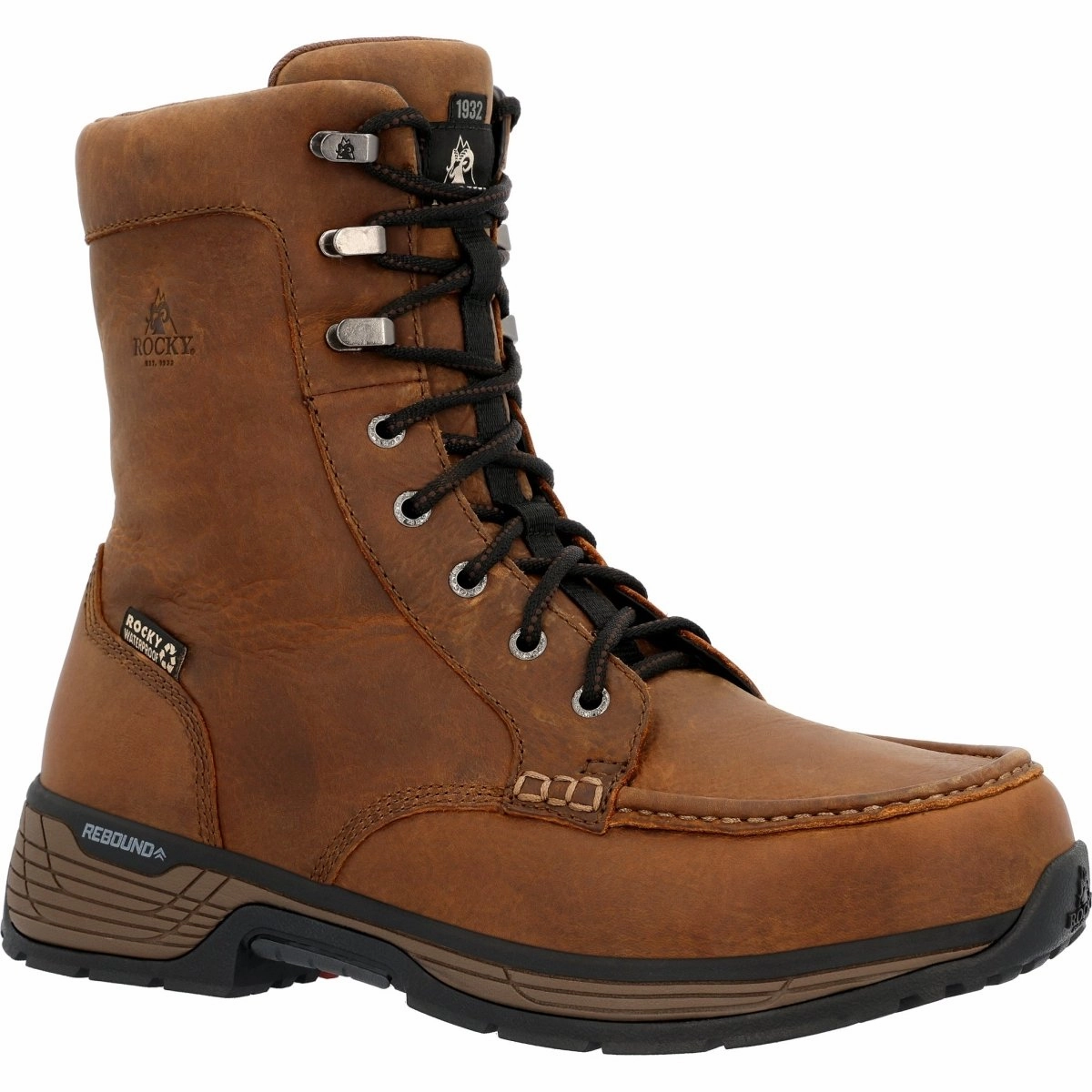 Leather Material Rocky Treadflex Waterproof Men's Work Boot Rkk0499 in Crazy Horse