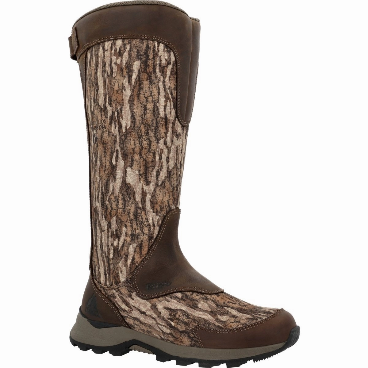 Rocky Trophy Series 16?? Men's Snake Boot Rks0640 in Mossy Oak Bottom Land Low Profile Outdoor Explorer