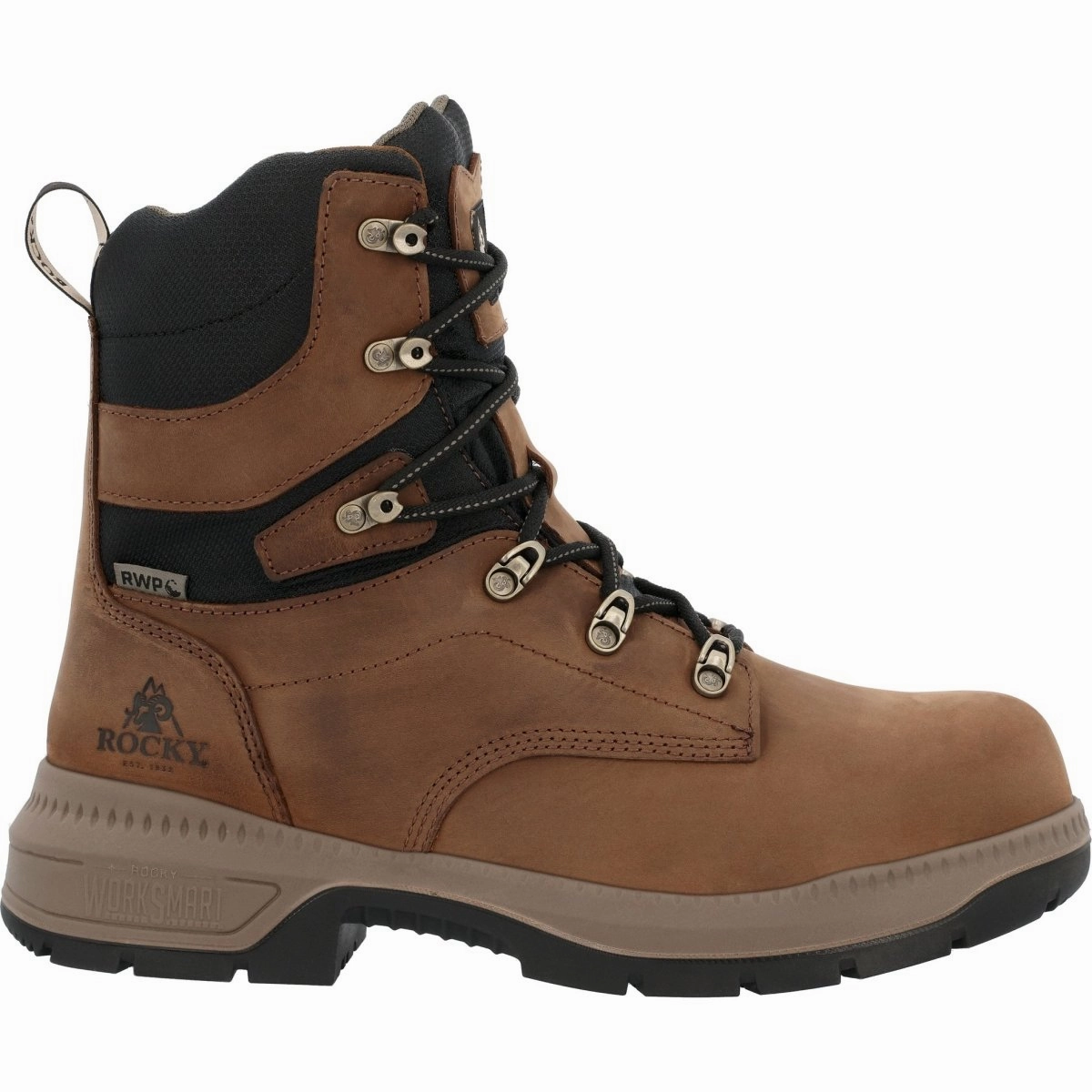 Rocky Worksmart Men's 8?? Composite Toe Internal MET Guard Work Boots Rkk0482 In Brown Craft Collector