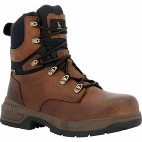Rocky Worksmart Men's 8?? Composite Toe Work Boots Rkk0459 In Brown Quick Drying Rainy Day Commuter