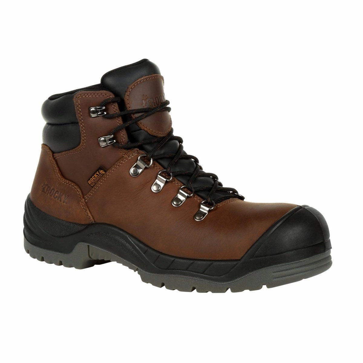 Durable Shell Backcountry Camper Sturdy Rocky Worksmart Men's Composite Toe Waterproof Work Boots Rkk0245 In Brown