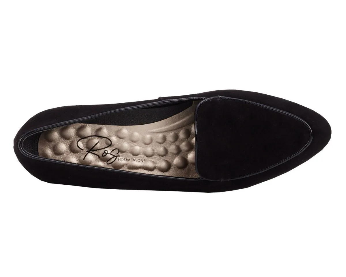 Ros Hommerson Honey Women's Slip-on Shoes In Black Suede/pat Light Flow